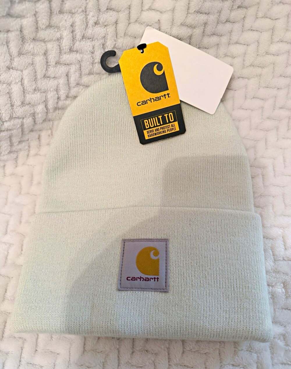 Carhartt A18 Knit Cuffed Beanie Hat, Solid White, One Size, Unisex Adults